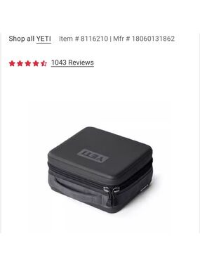 Yeti Charcoal Daytrip 3L Insulated Lunch Box BIG ONE LIKE LUNCH BOX